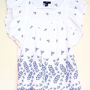 GAP Flutter Sleeve Embroidered Blouse